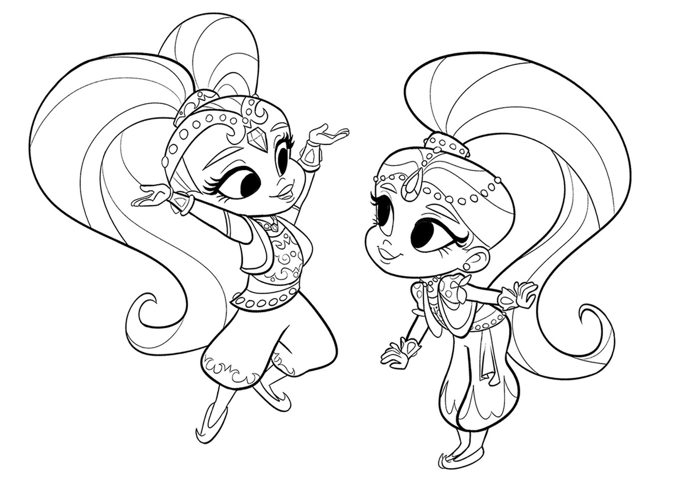 Shimmer and Shine coloring