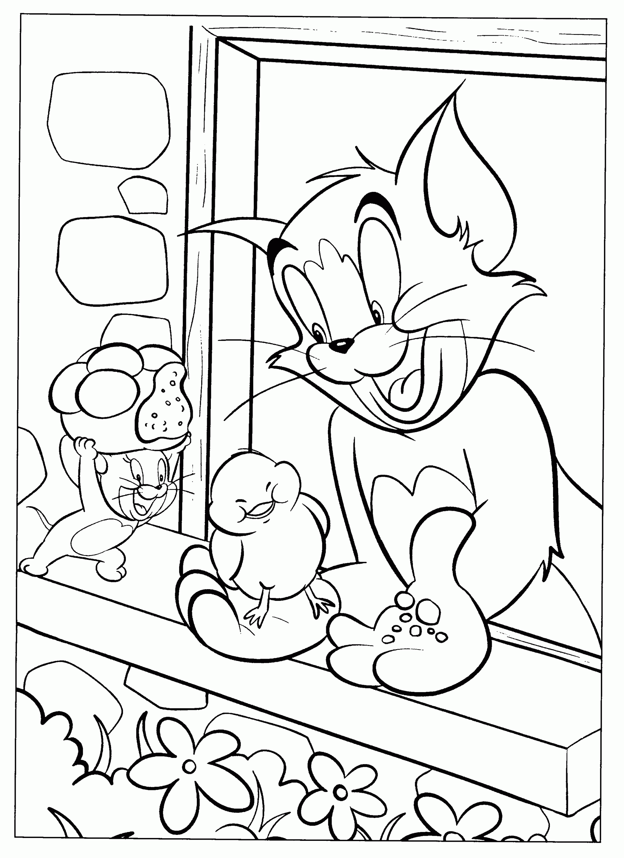 tom and jerry coloring page free