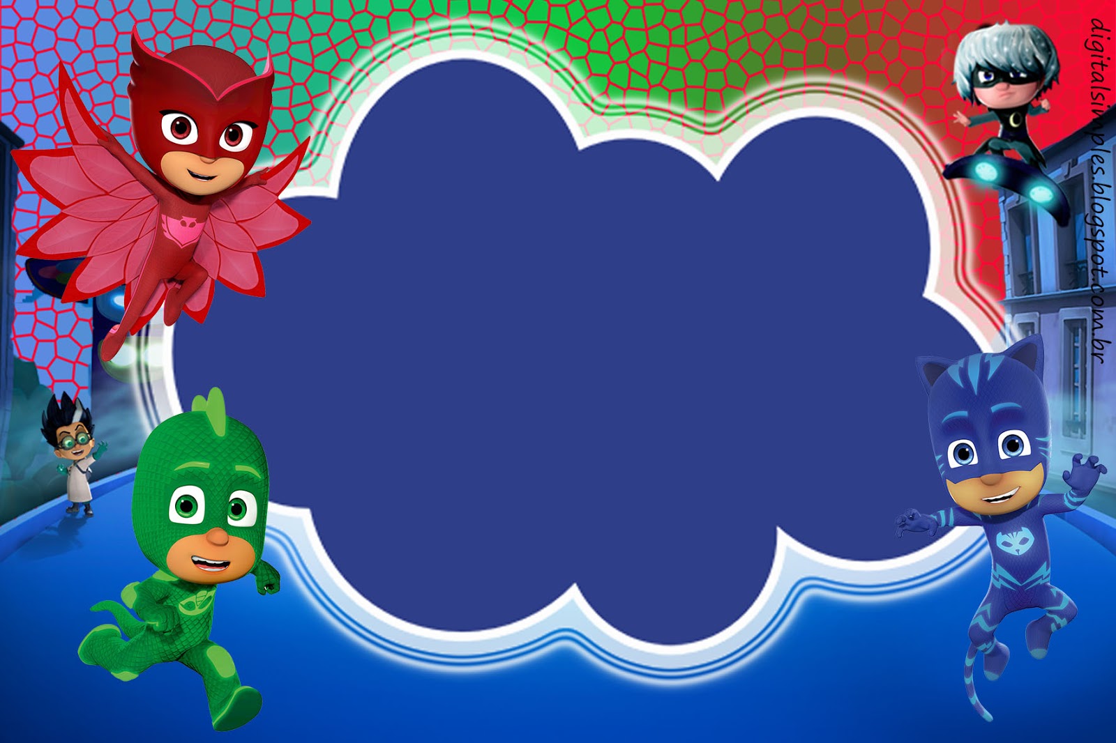 convite Anivers%C3%A1rio PJ Masks  free para imprimir