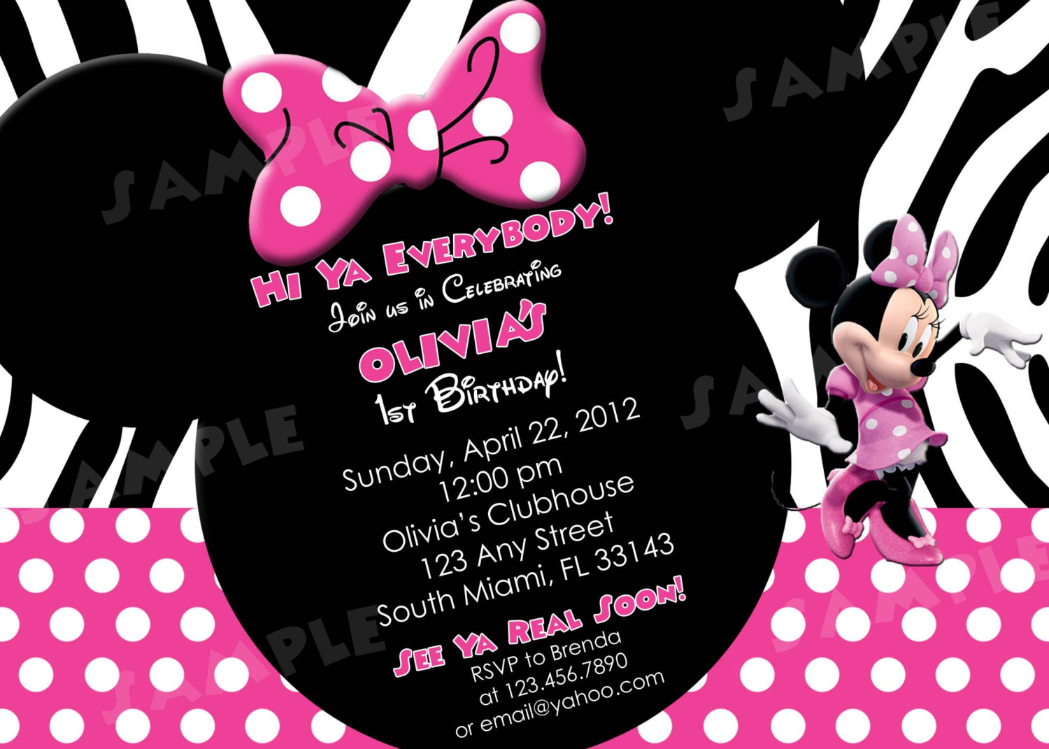 printable minnie mouse birthday invitations