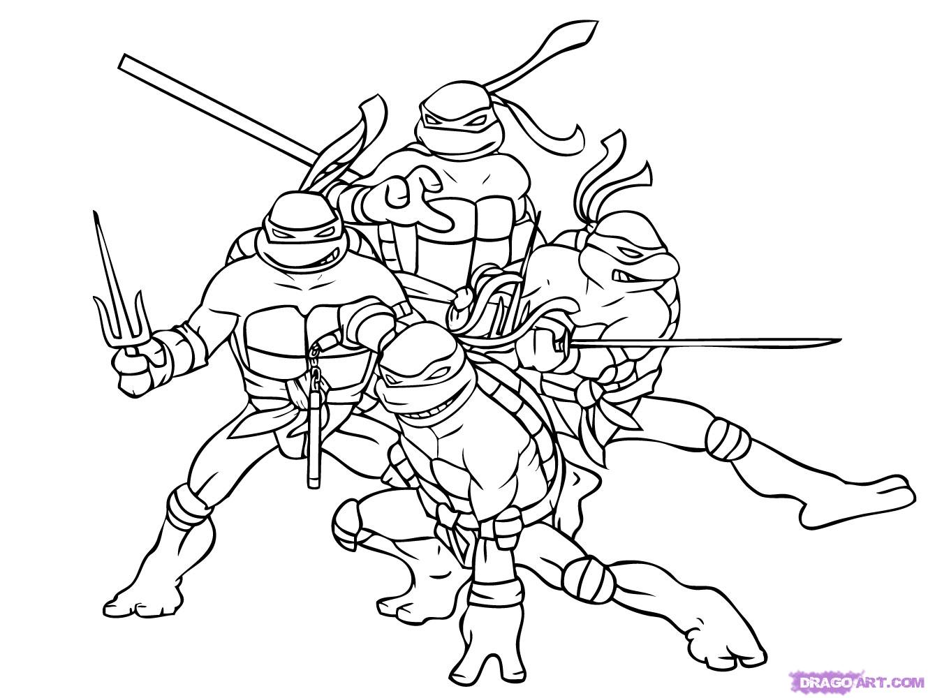 free draw ninja turtles