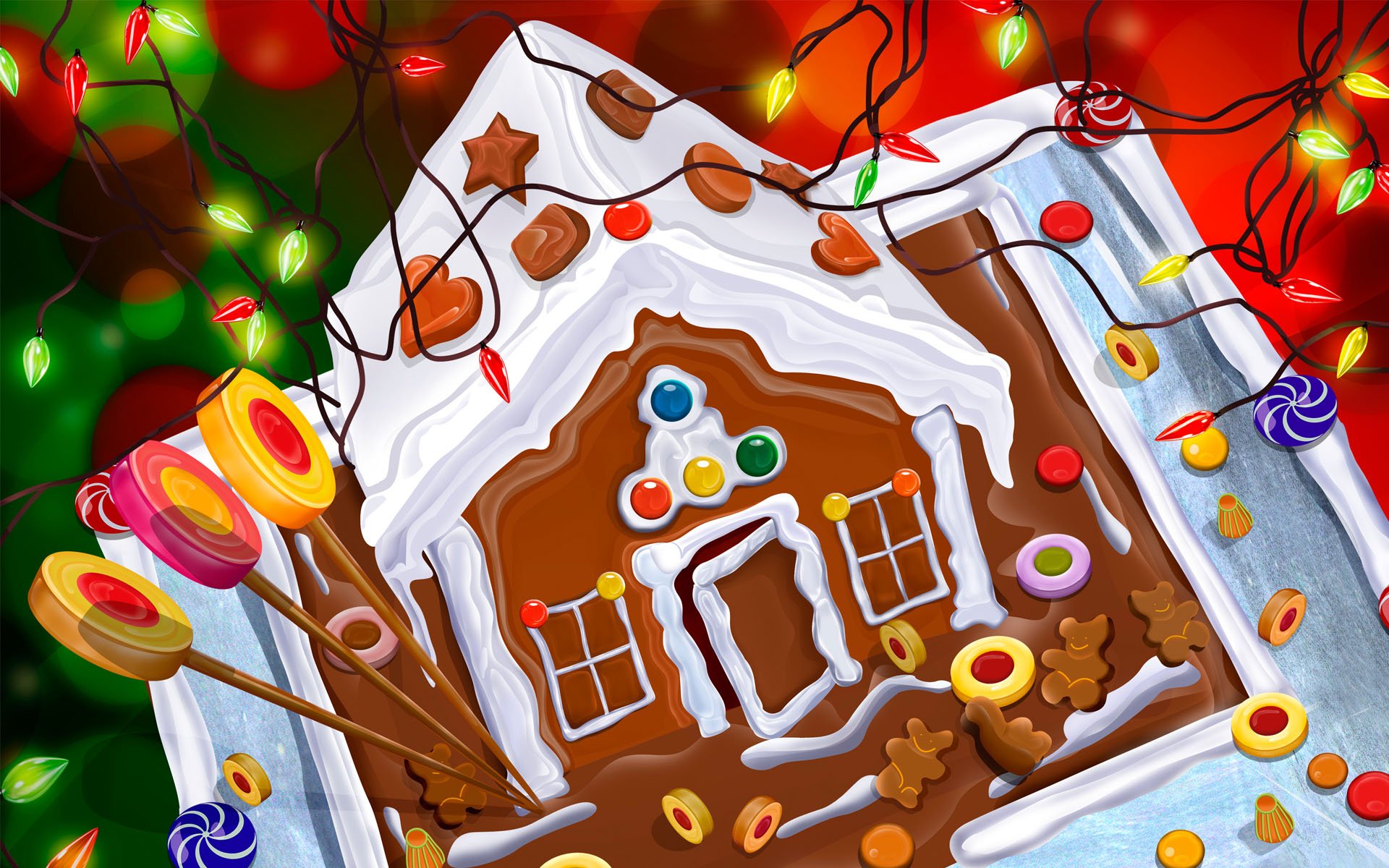 Christmas House Cake Wallpaper