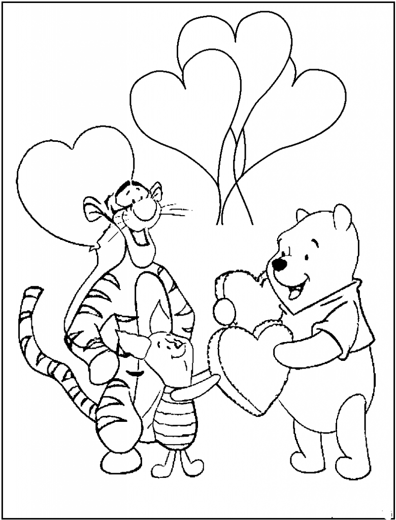 winnie de pooh love coloring