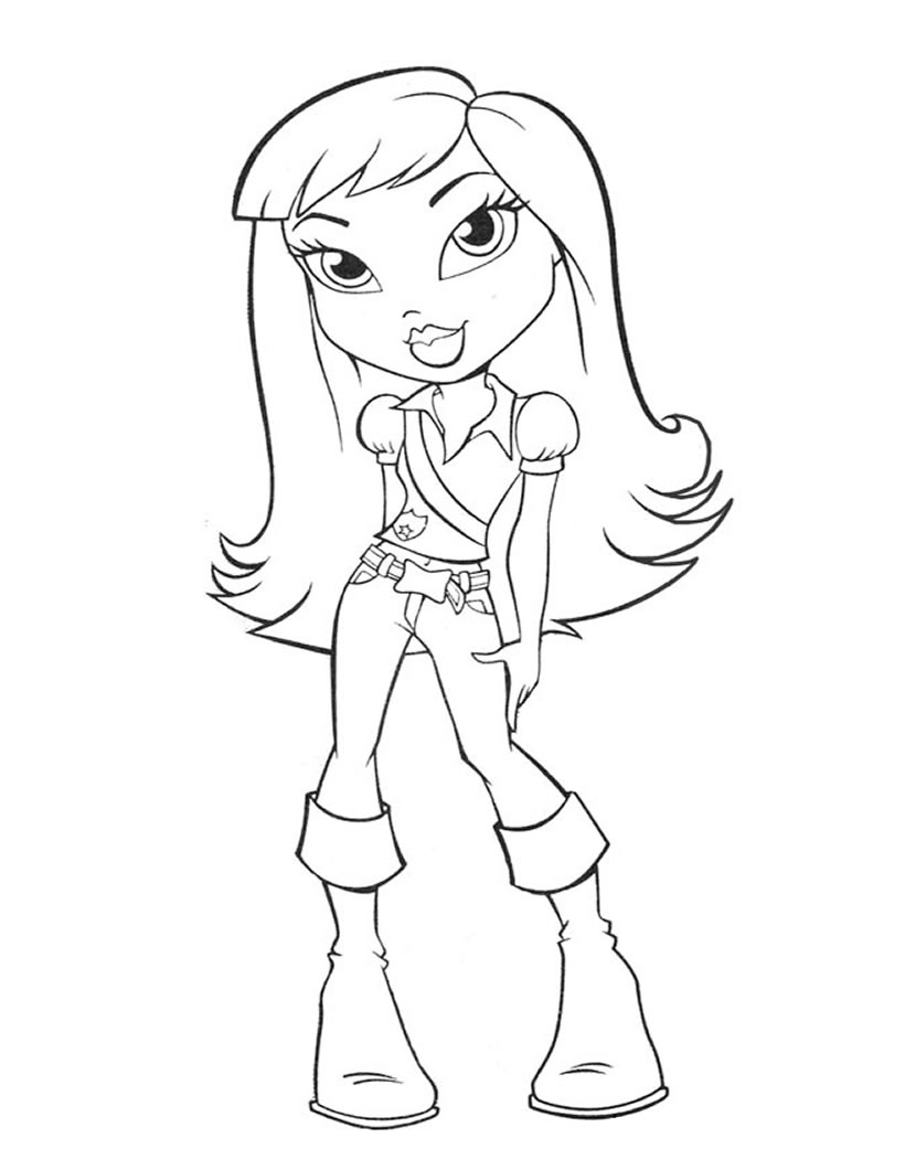 bratz coloring page cloe