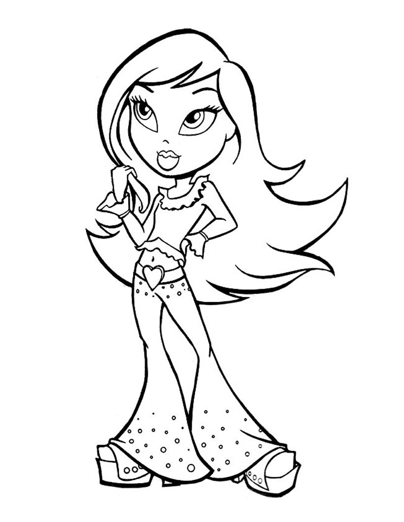 pretty bratz coloring page