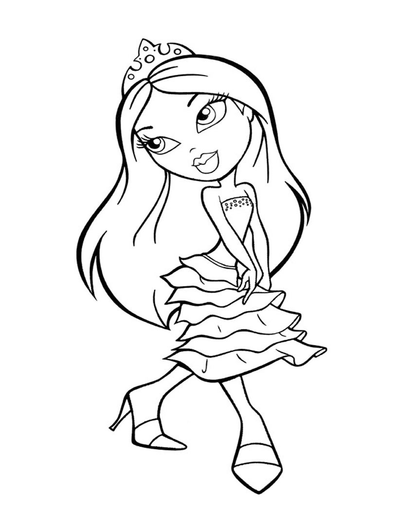 princess bratz coloring page