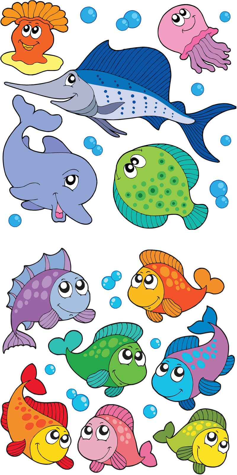 Cartoon fishes rainbow