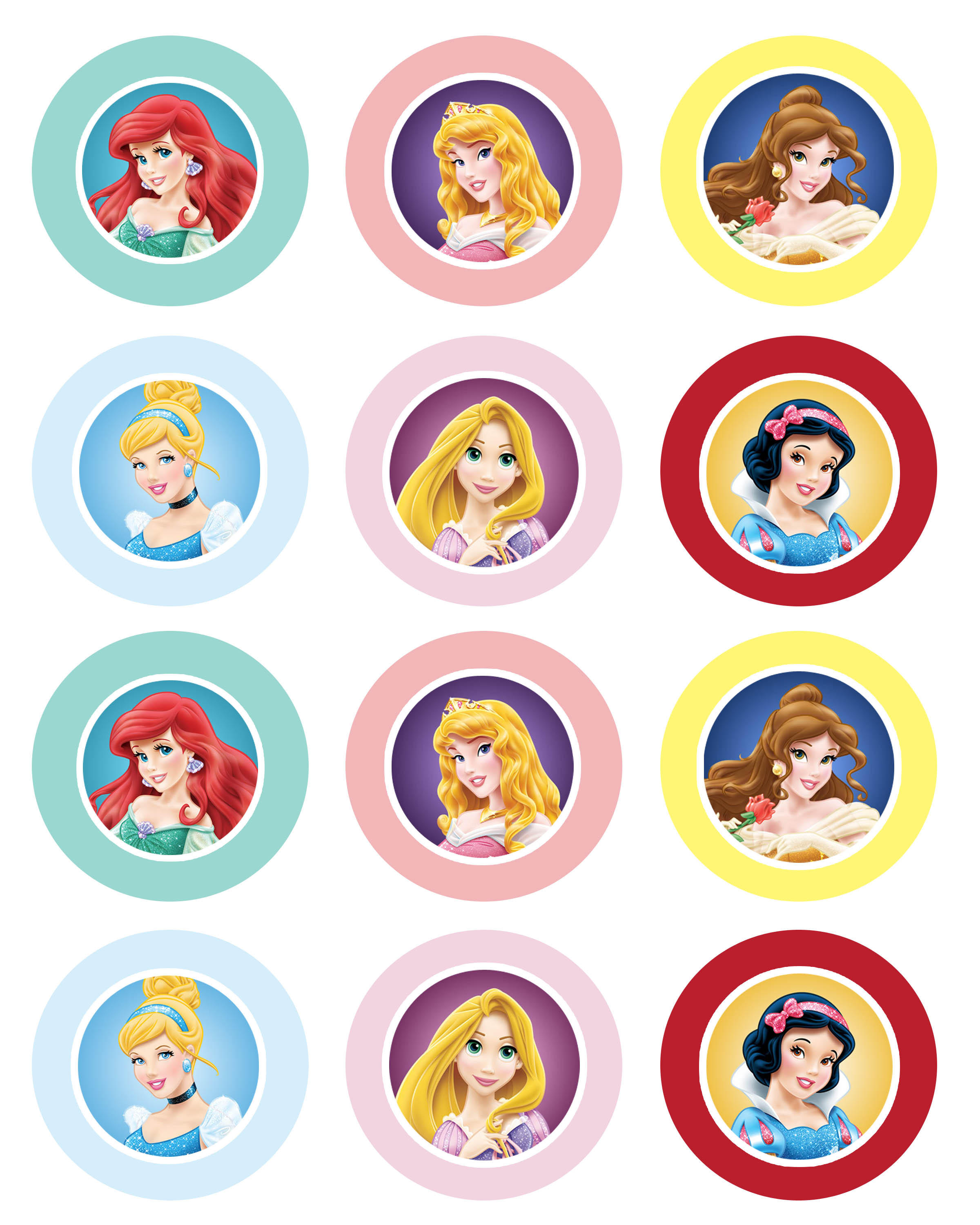 Disney Princess Cupcake Toppers