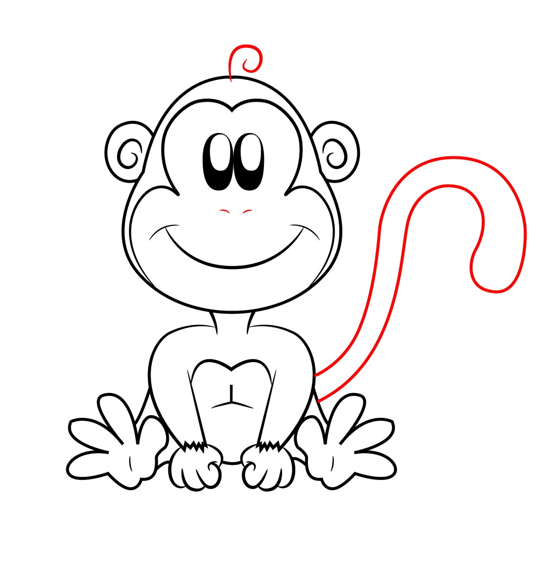 how to draw cartoon monkey