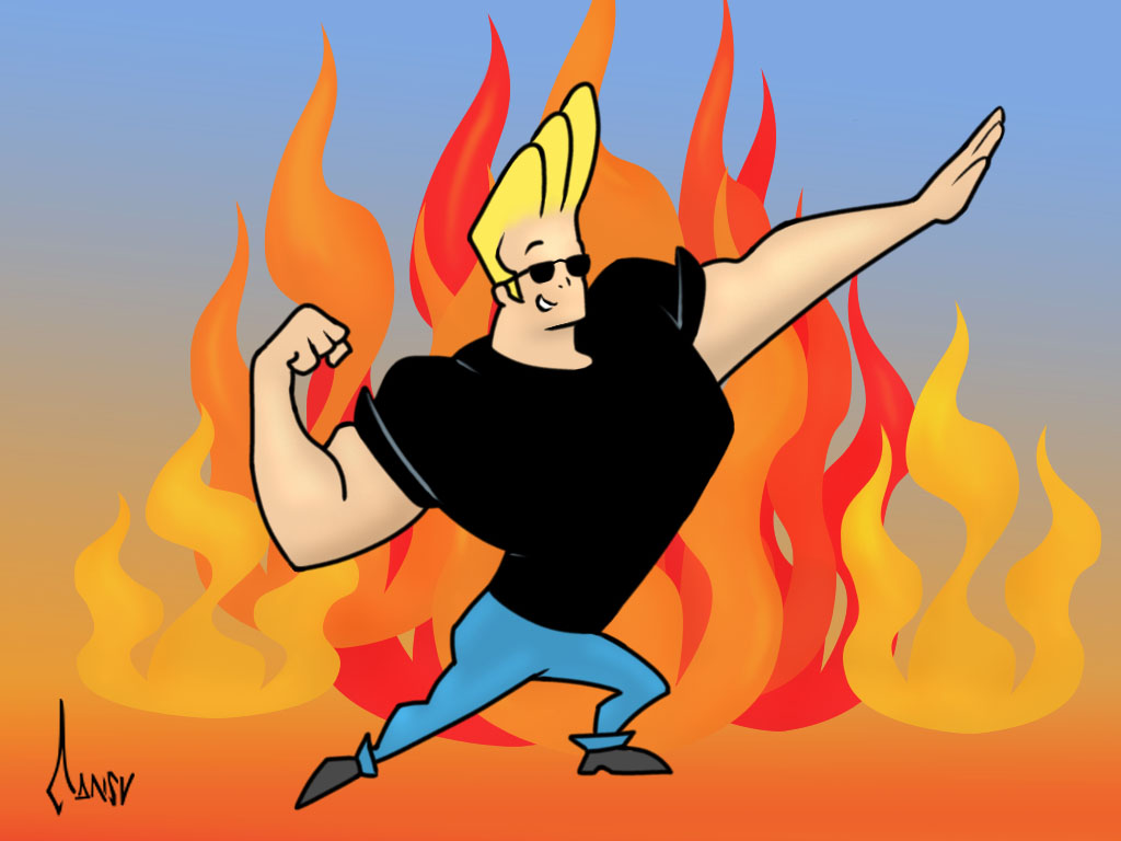 flame background johnny bravo