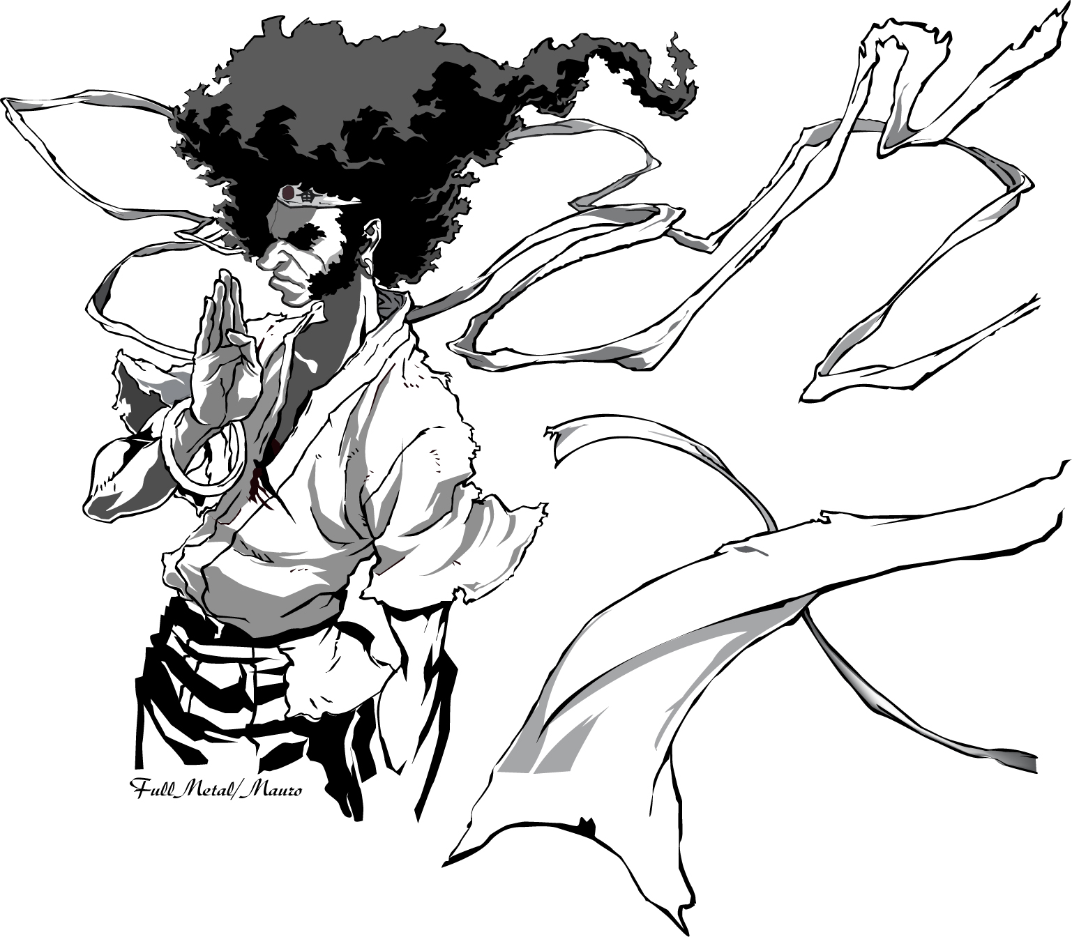 afro samurai draw