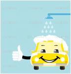 Smile cartoon car wash