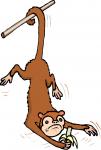 cartoon monkey hanging