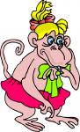 girly cartoon monkey