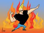 flame background johnny bravo