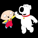 stewie and brian hi five